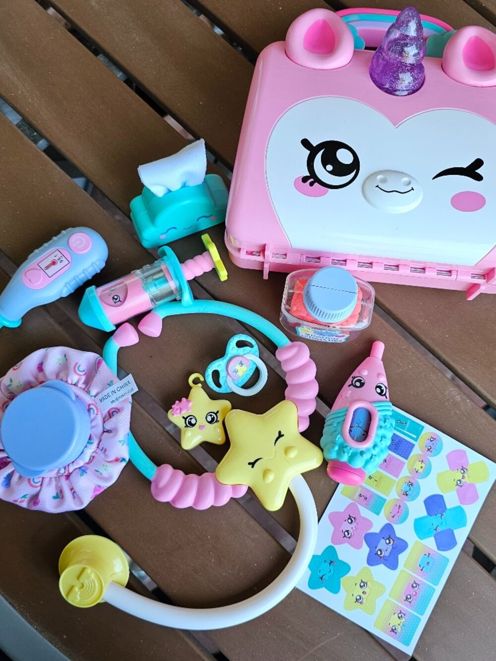 Pink Kid Medical Doctor Nurse Hospital Bag Unicorn Feel Better Check Up TOY